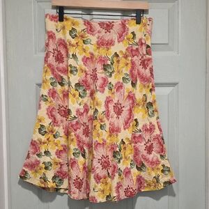 NOT FOR SALE - Vibrant Floral Midi Skirt - Red and Yellow
